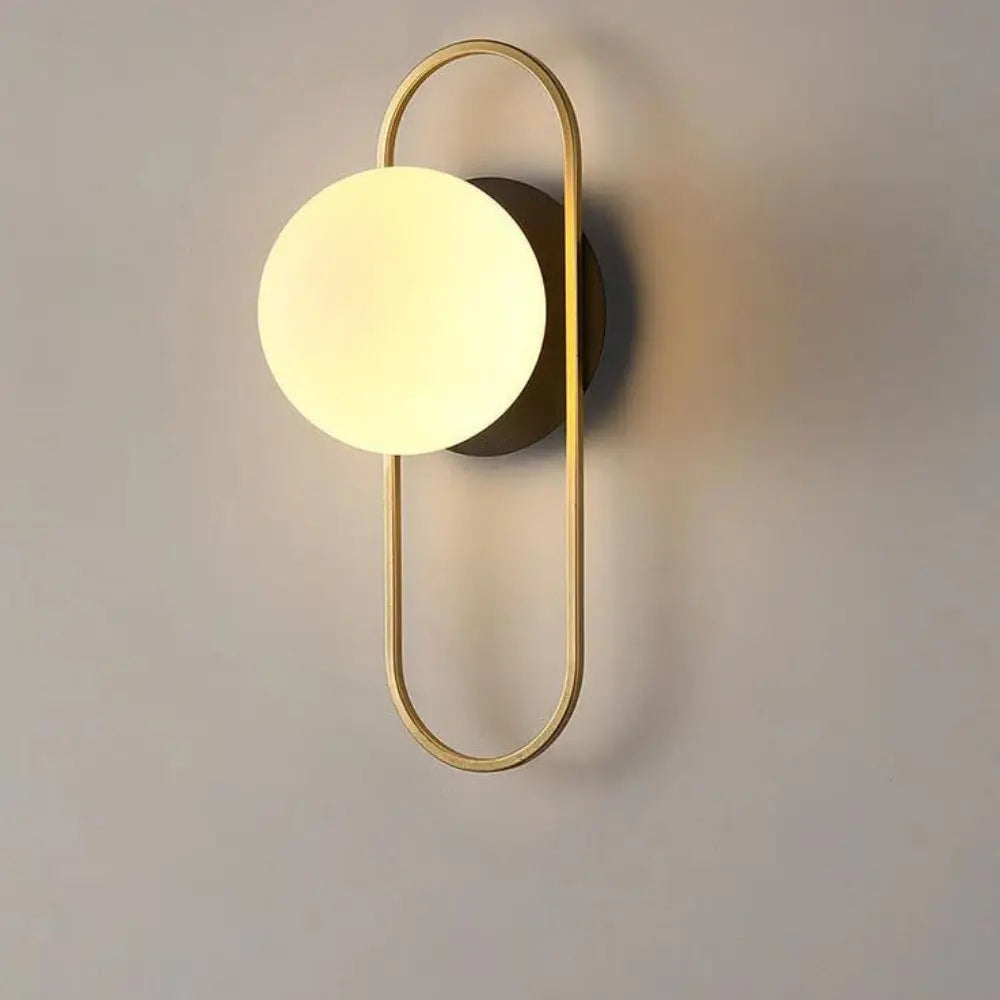 Modern Wall Sconce Brass Frame Globe Light - Product detail 4