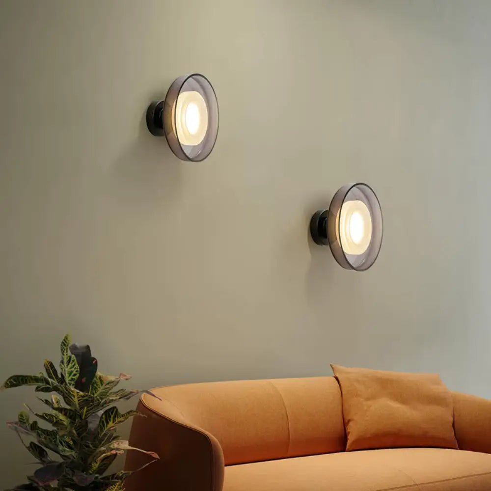 Modern Wall Sconce Smoked Glass LED Design - Product example