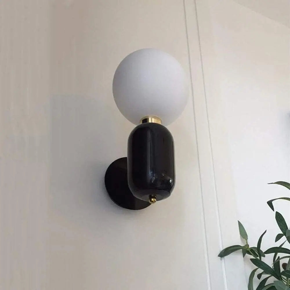 Modern Wall Light Black Metal Globe Sconce - Product detail 4