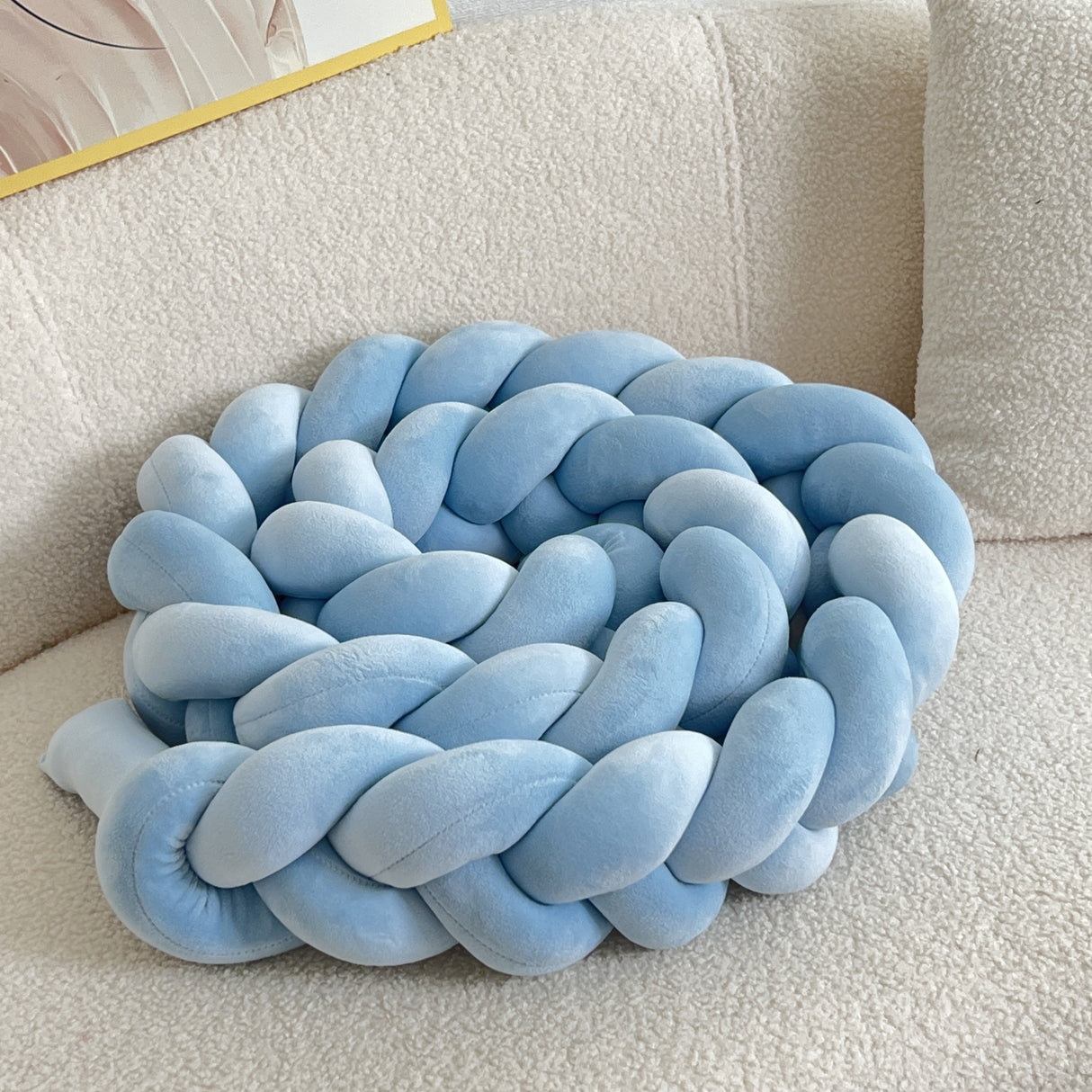 Braided Floor Cushion Chunky Knit Design in Cream - Product detail 11