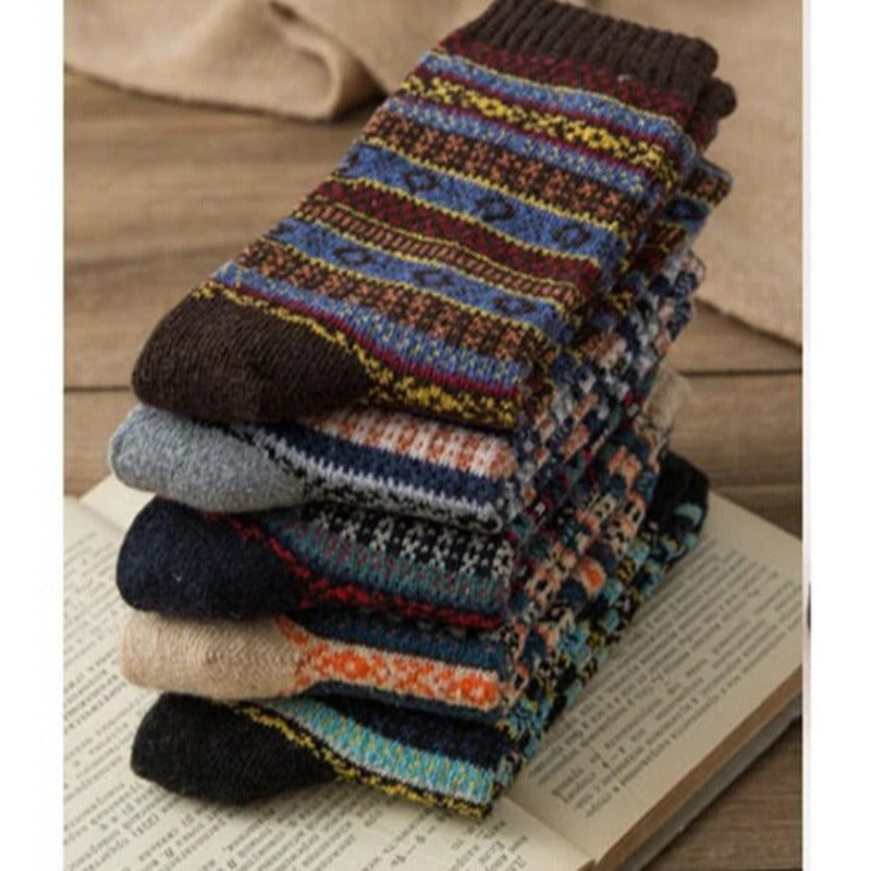 Winter Wool Socks  Nordic Pattern Thermal Blend - Product detail 5