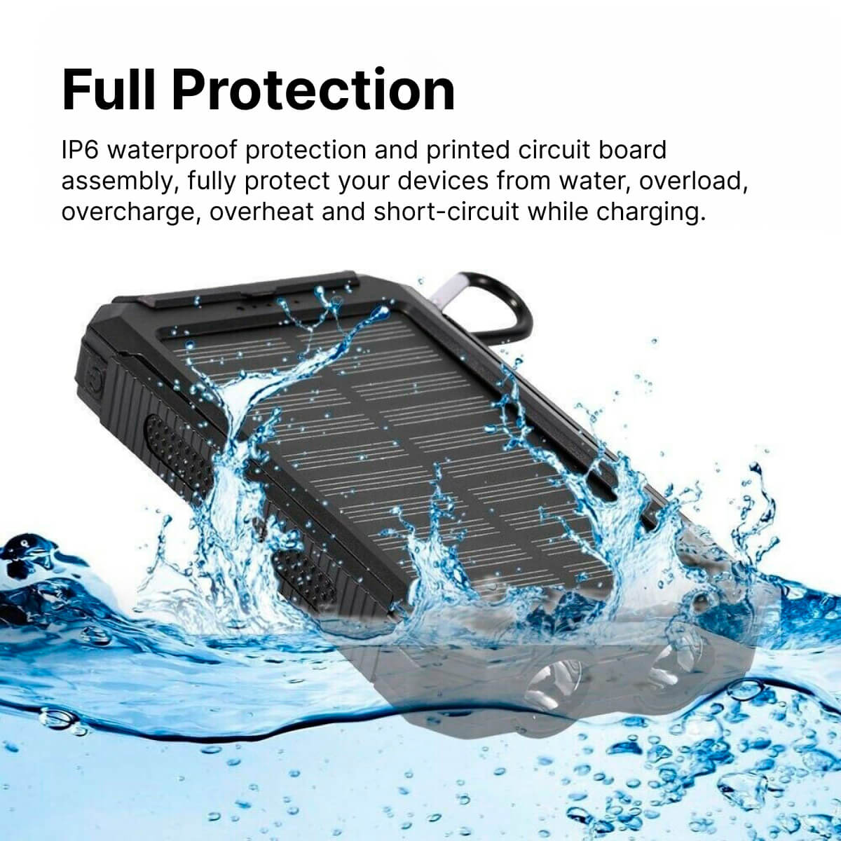 Outdoor Solar Power Bank  Dual USB Waterproof Charger with LED Light - Product detail 6