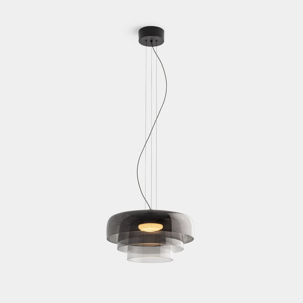 Nordic Glass Pendant Light Layered Green Shade Design - Product detail 11