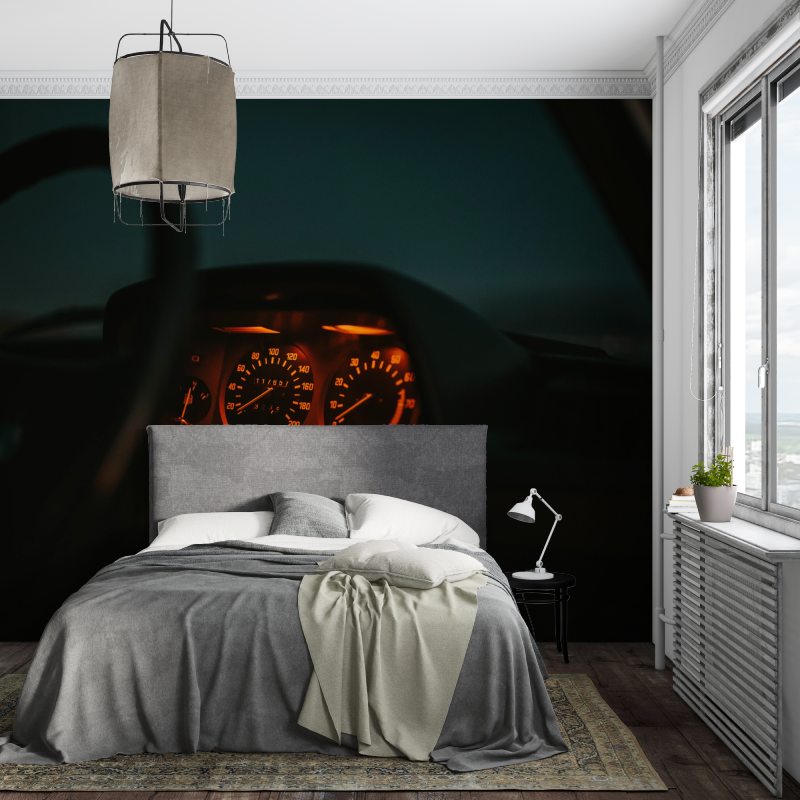 Racing Dashboard Mural Wallpaper | 3D Speedometer Design