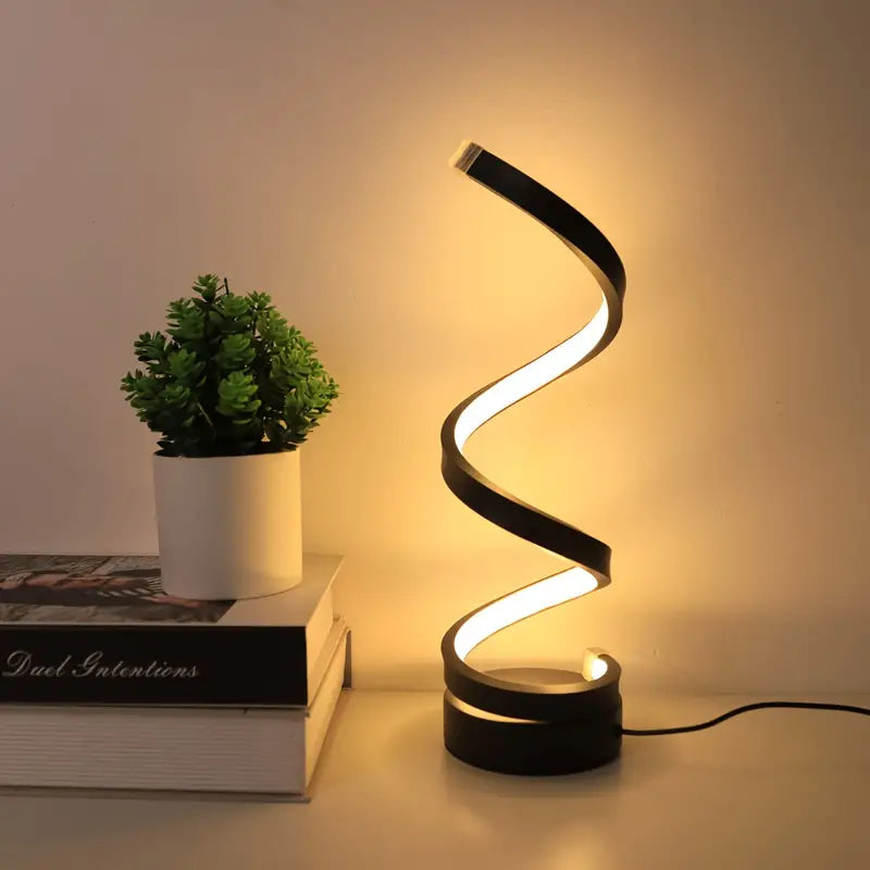 Modern Spiral Table Lamp LED Touch Dimming Design - Product showcase
