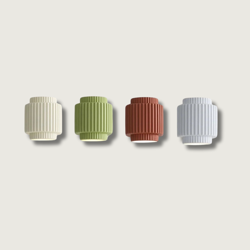 Modern Wall Sconce Ribbed Resin Design - Product showcase