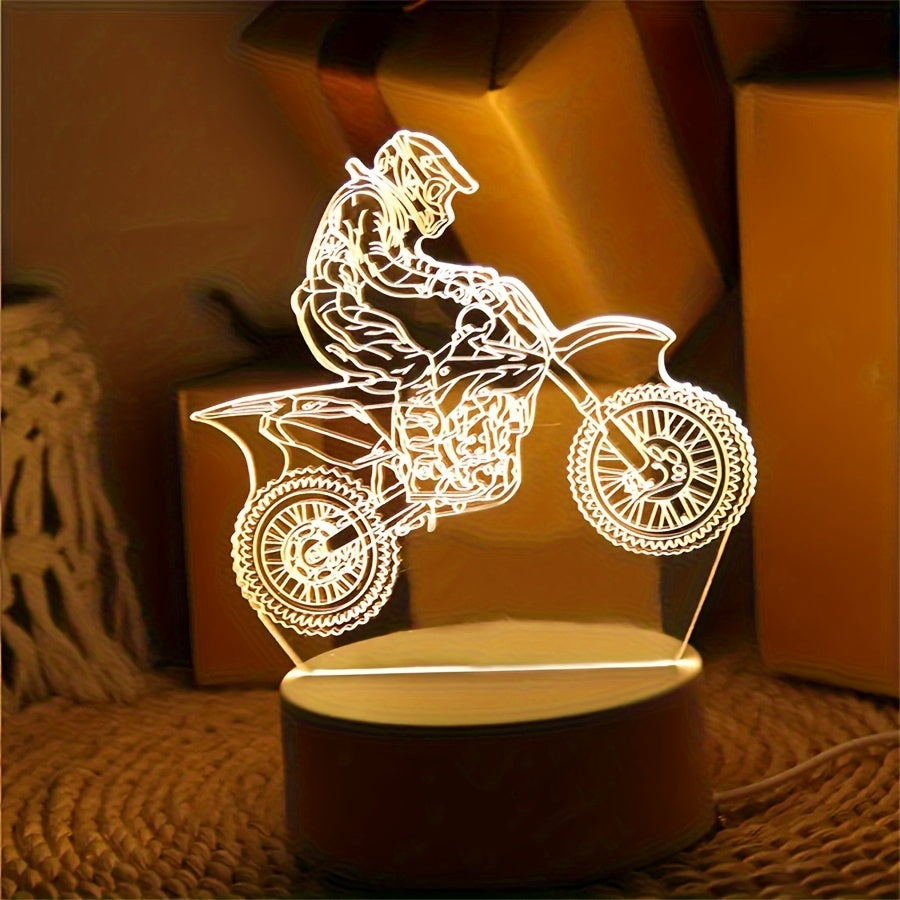 Motocross LED Night Light  3D Geometric Design - Product detail 6