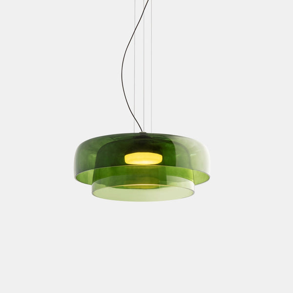 Nordic Glass Pendant Light Layered Green Shade Design - Product detail 22