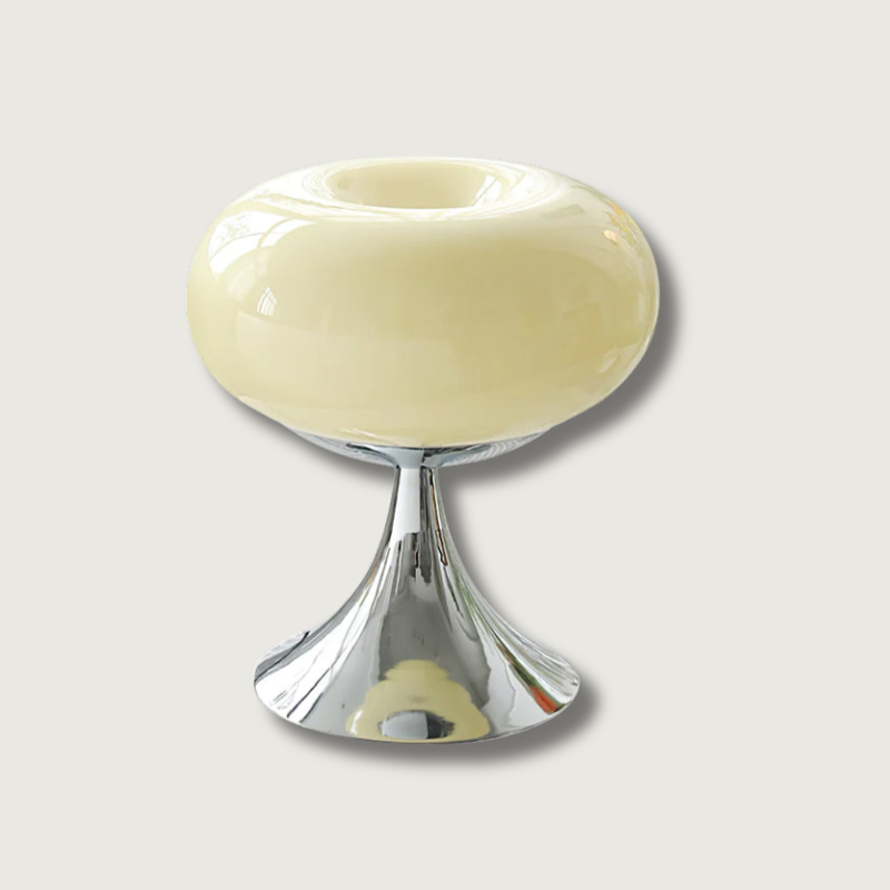 Modern Table Lamp Glass Globe Chrome Base Design - Product showcase