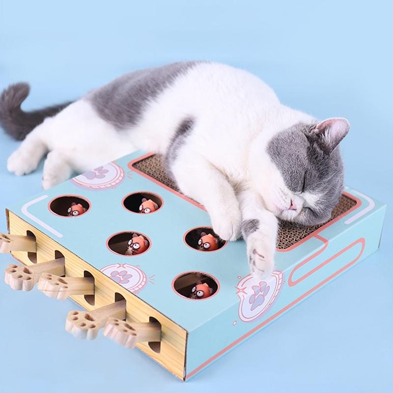 Interactive Cat Playground  3-in-1 Cardboard Scratch Post  Play Box - Product detail 4