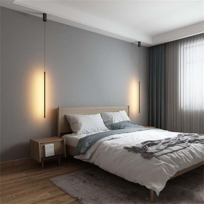 Modern LED Pendant Light Linear Beam Black Design - Product detail 6
