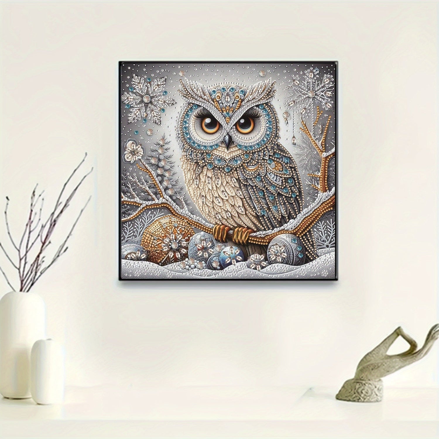 Winter Owl Diamond Art  Crystal Snowflake Design - Product detail 6