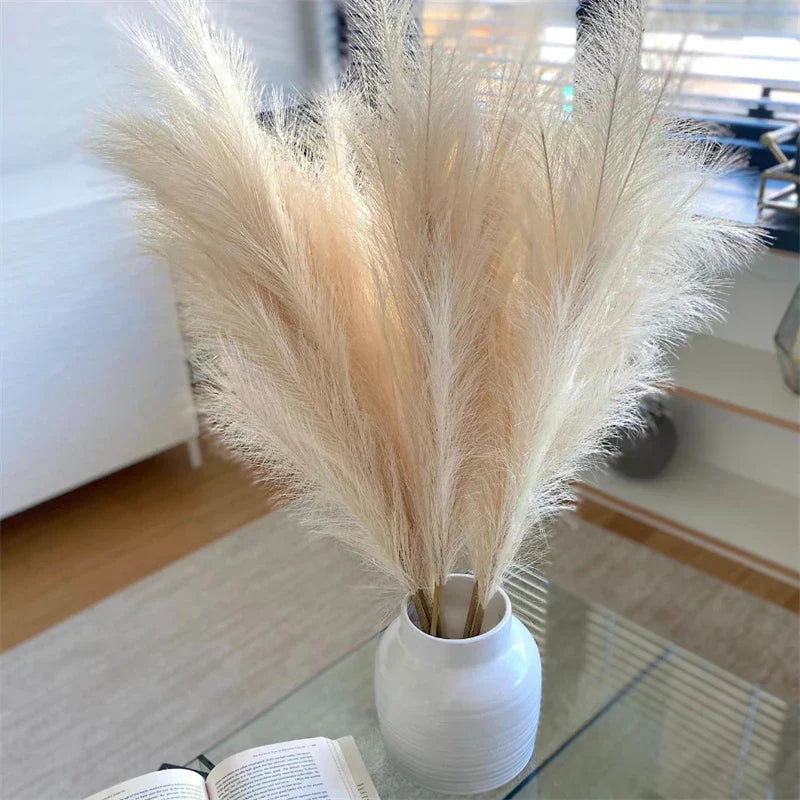 Natural Pampas Grass Decor  Soft Beige Dried Stems - Product showcase