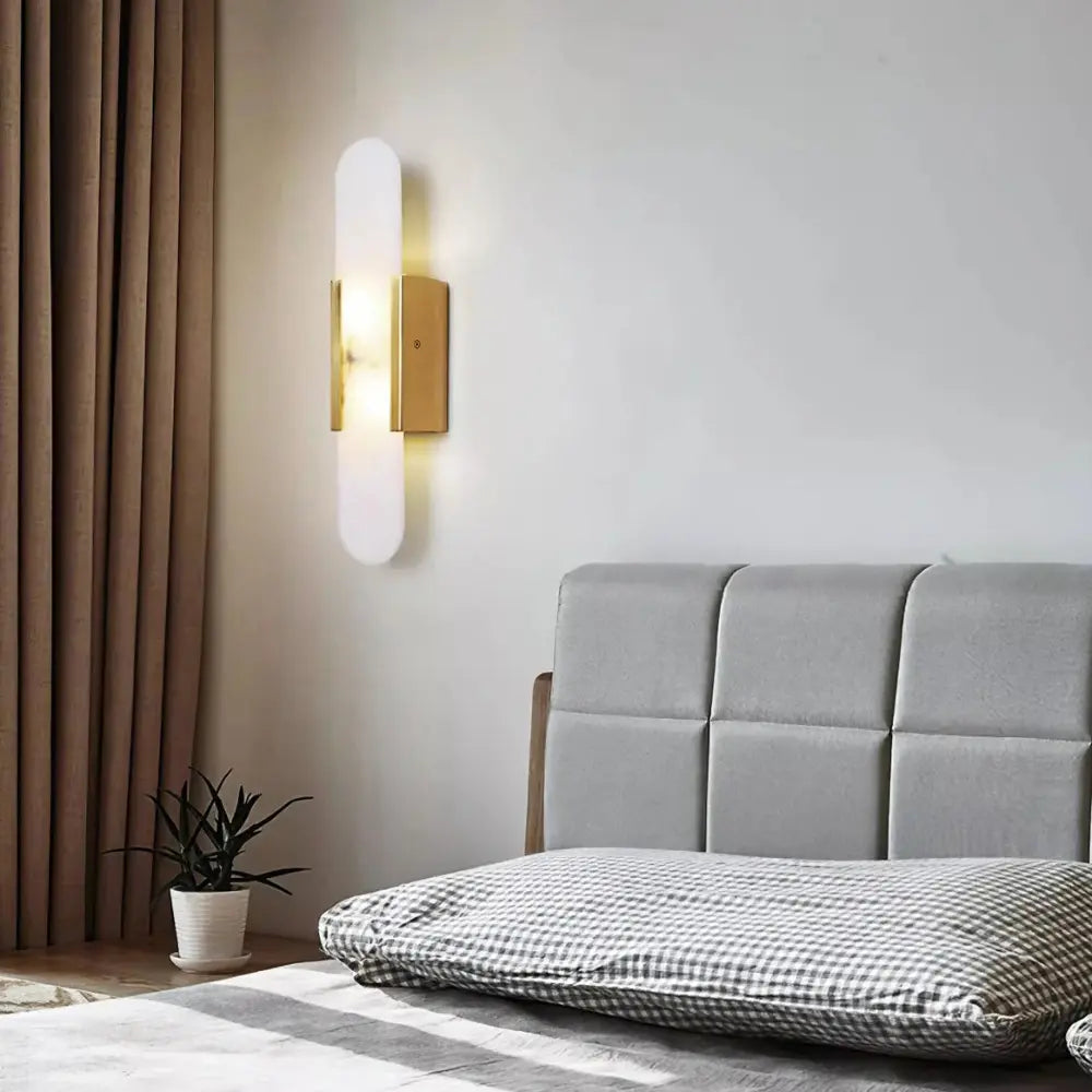 Modern LED Wall Sconce White and Gold Capsule Design - Product detail 5