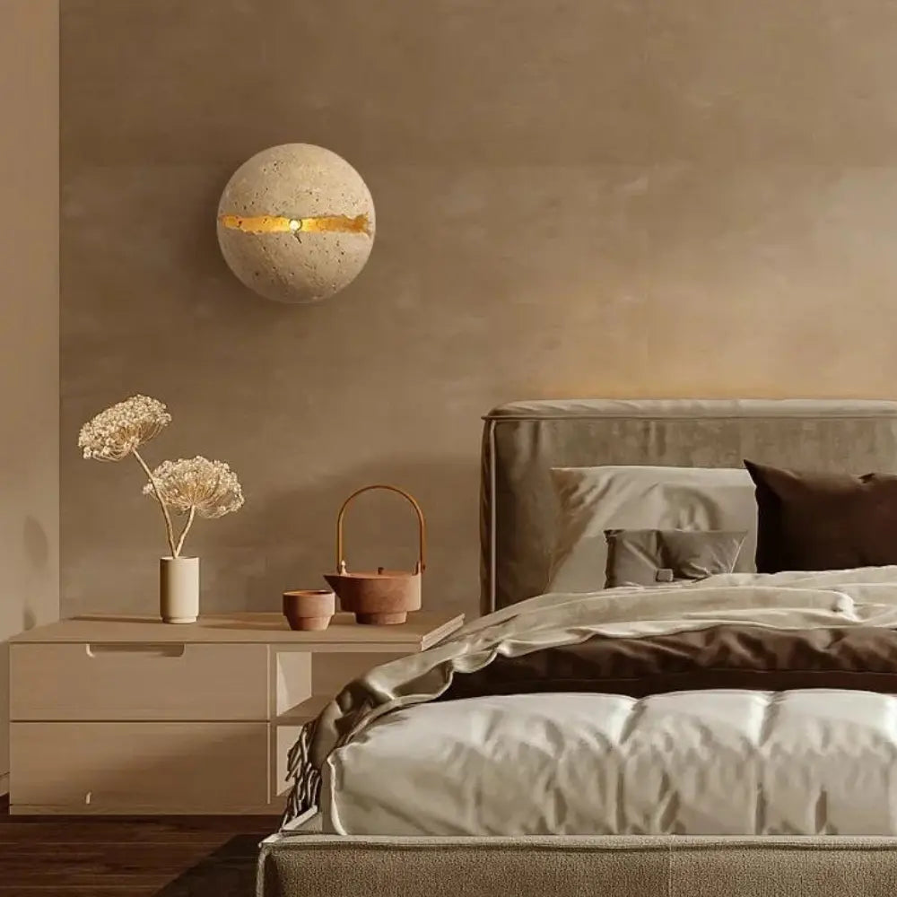 Modern Wall Sconce  Concrete Globe with LED Light Strip - Product detail 5