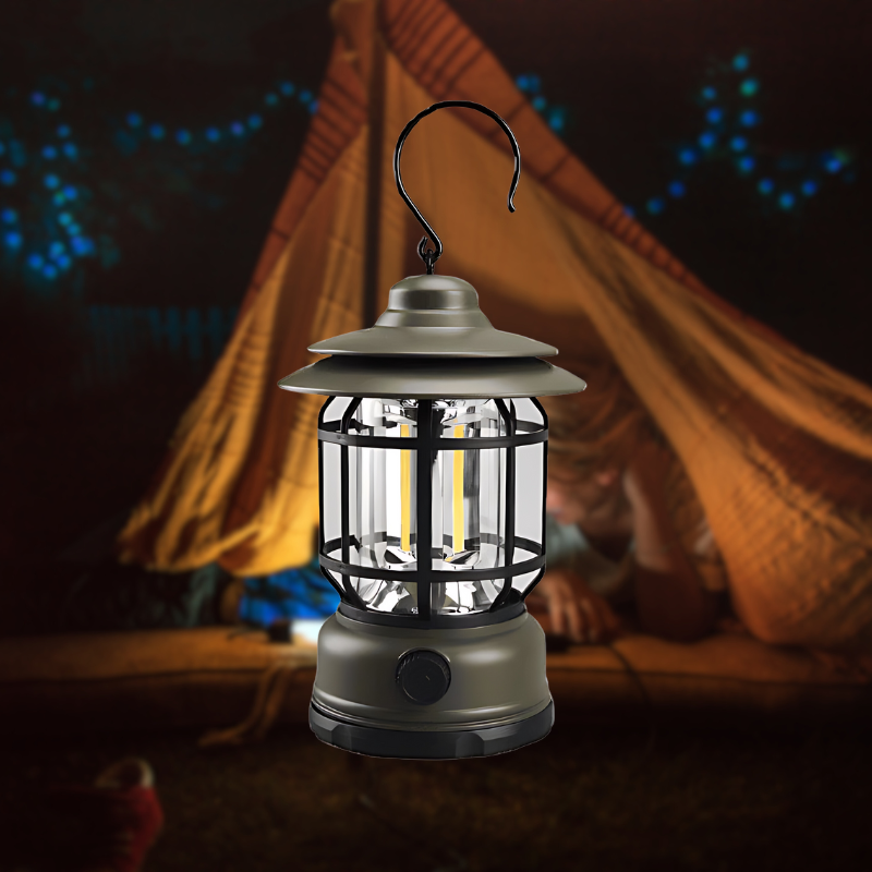 Vintage Outdoor Lantern  Black Metal LED Garden Light - Product detail 9