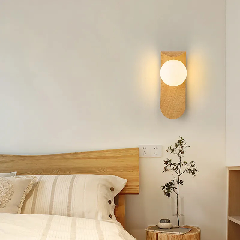 Modern Wood Wall Lamp  Natural Walnut Design - Product detail 5