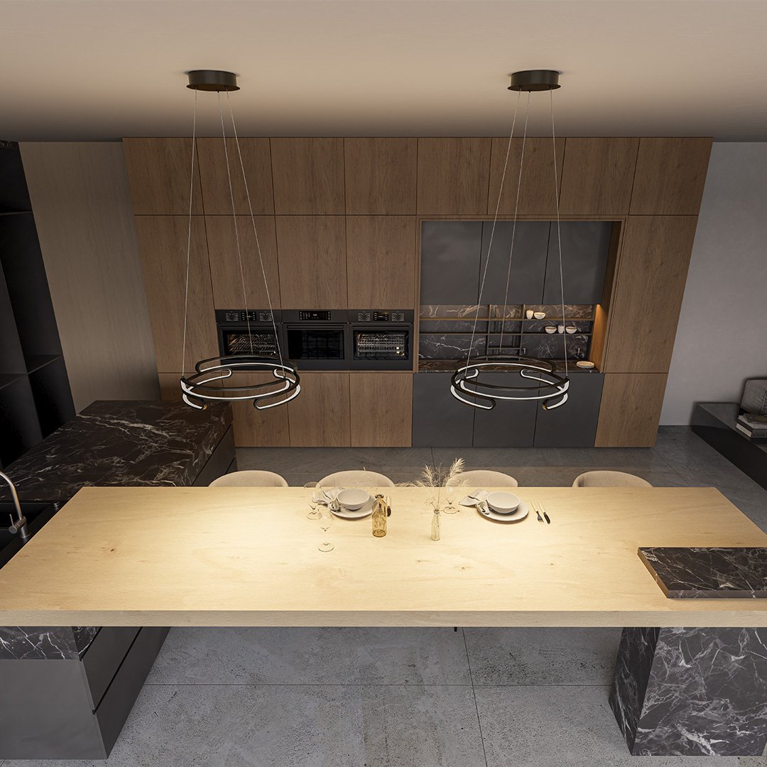 Modern LED Pendant Light  Circular Gold Metal Design - Product detail 16