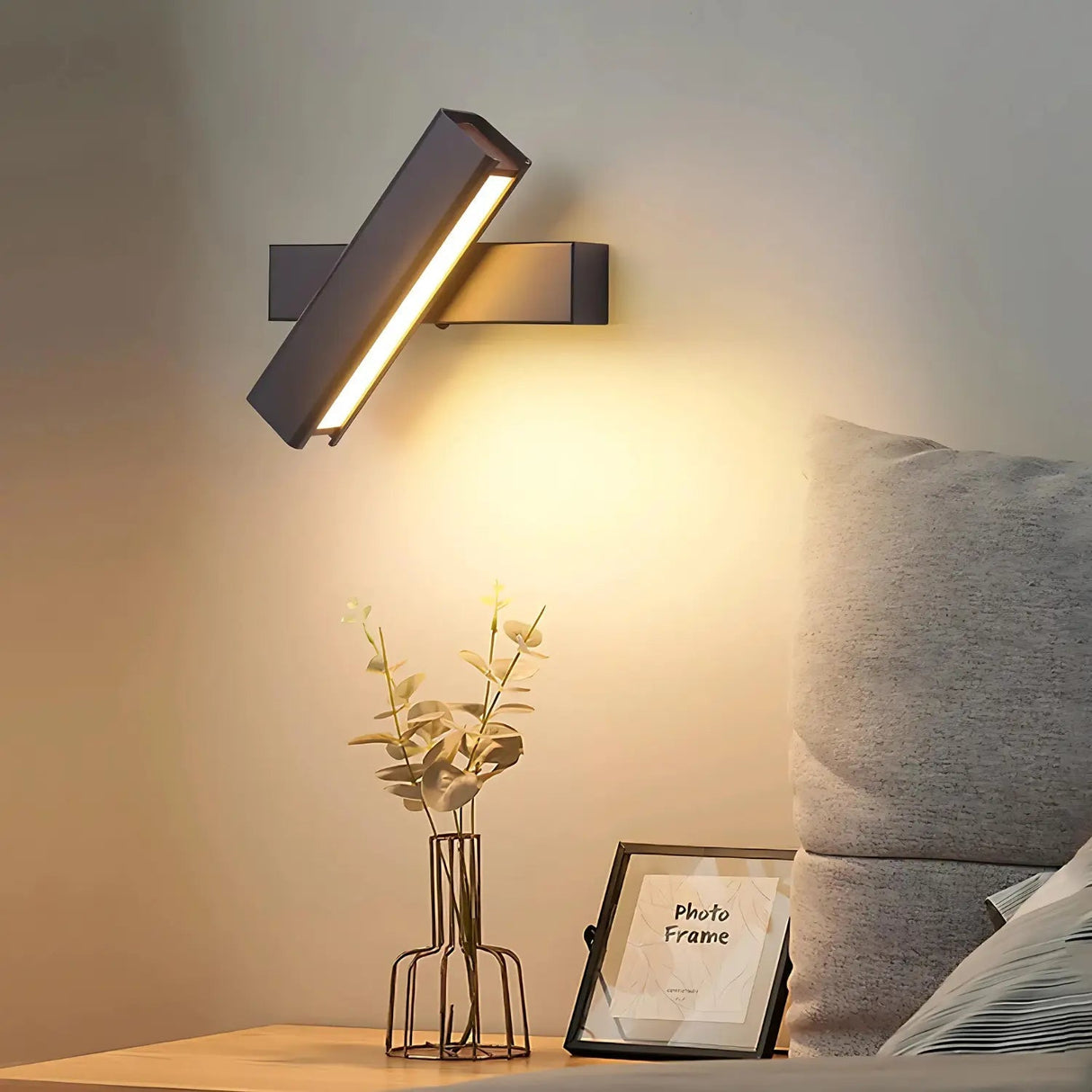 Modern LED Wall Light Adjustable Black Metal Sconce - Detailed view