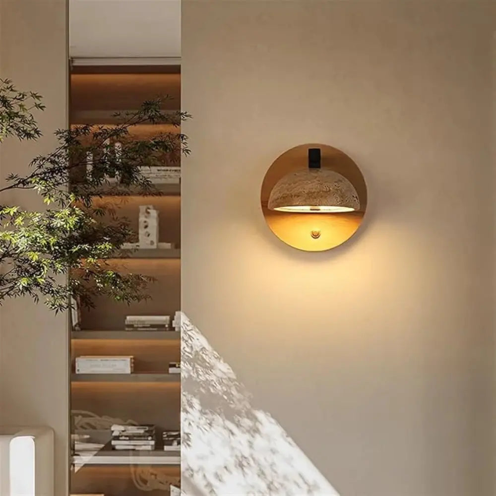 Modern Wall Sconce Concrete Dome Metal Base - Detailed view