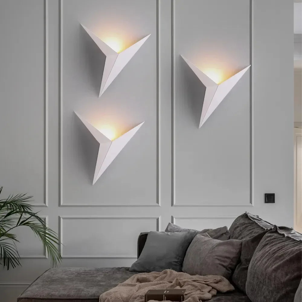 Modern LED Wall Sconce Geometric Triangle Design - Detailed view