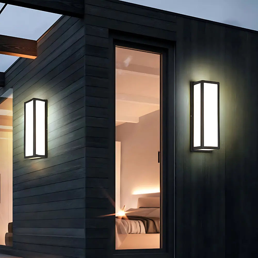 Modern Outdoor Wall Light Black Frame LED Sconce - Product detail 6