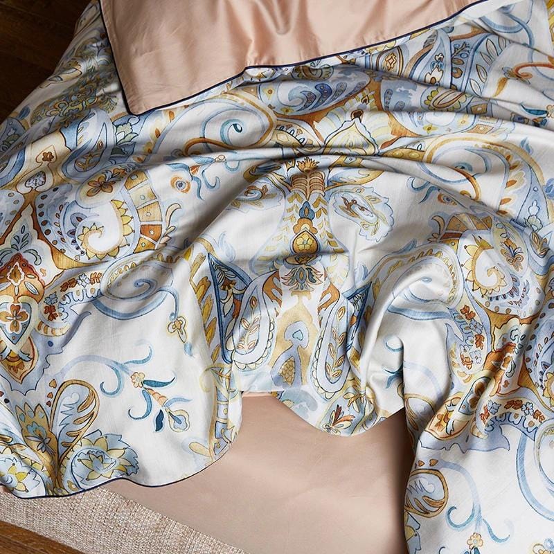 Egyptian Cotton Duvet Set  Paisley Floral Pattern - Detailed view