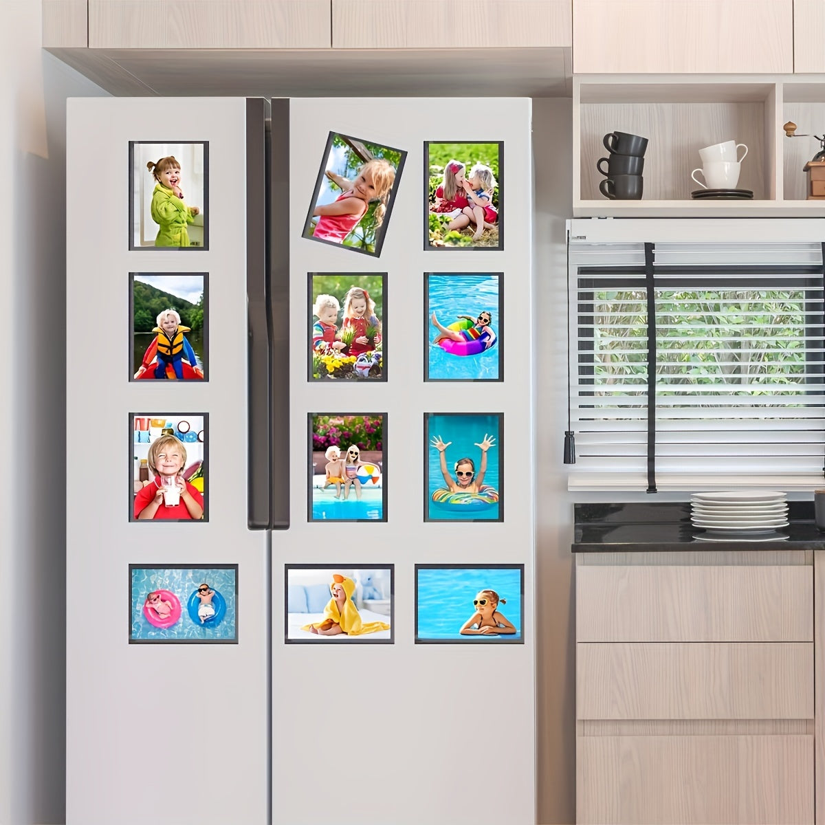 Magnetic Photo Frame Set  Art Deco Style Display - Detailed view