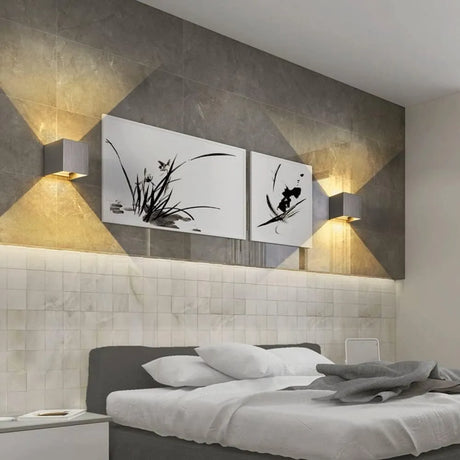 Modern Wall Sconce  Square Aluminum Frame Design - Detailed view