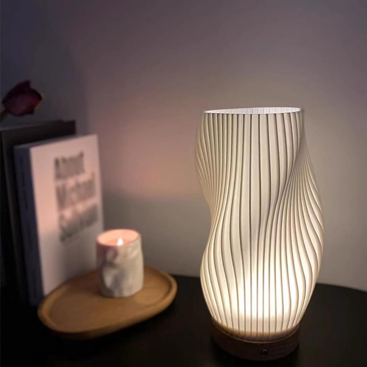 Modern Wave Table Lamp Pleated Shade Design - Product detail 15