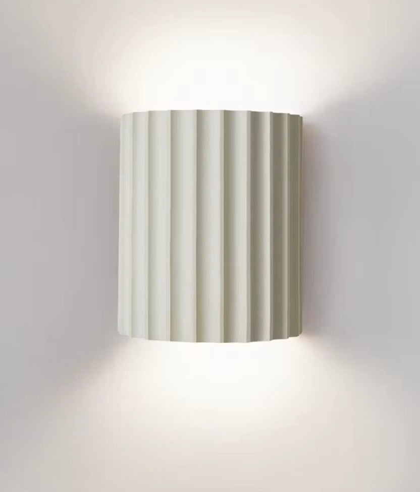 Modern Wall Sconce Fluted Resin Shade Design - Detailed view