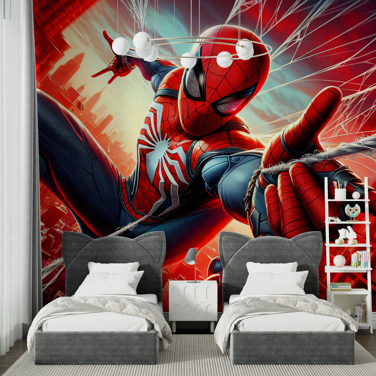 Superhero Mural Wallpaper | Dynamic Spider Action Design