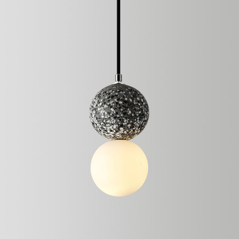 Modern Pendant Light Terrazzo Globe Glass Shade - Detailed view