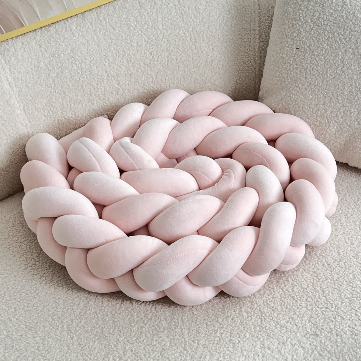 Braided Floor Cushion Chunky Knit Design in Cream - Product detail 23