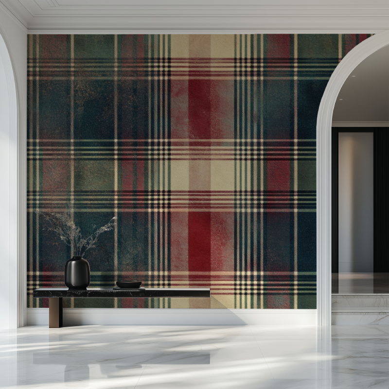 Tartan Mural Wallpaper | Vintage Scottish Pattern