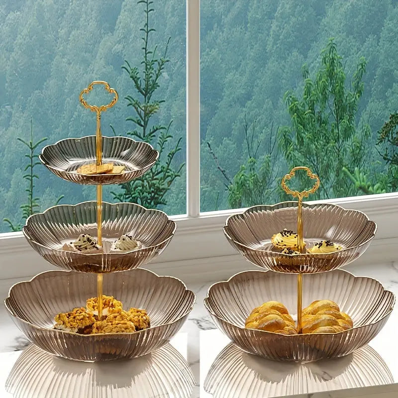 Three Tier Serving Stand Sage Green Fluted Design - Product detail 8