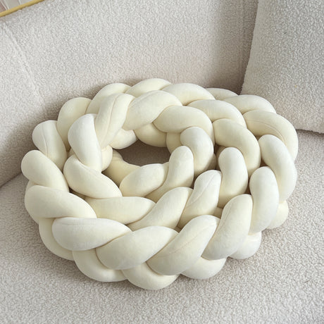 Braided Floor Cushion  Chunky Knit Design in Cream - Product detail 15