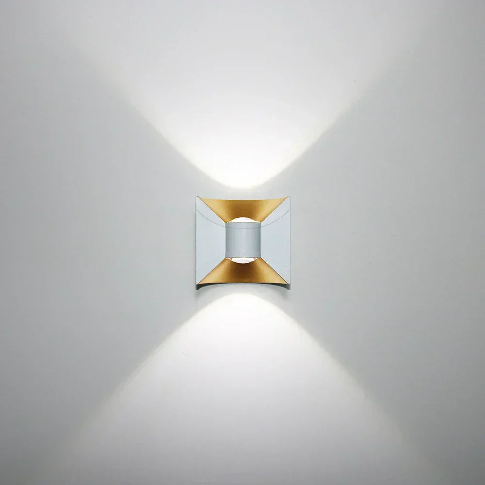 Modern LED Wall Light White Gold Geometric Design - Product showcase