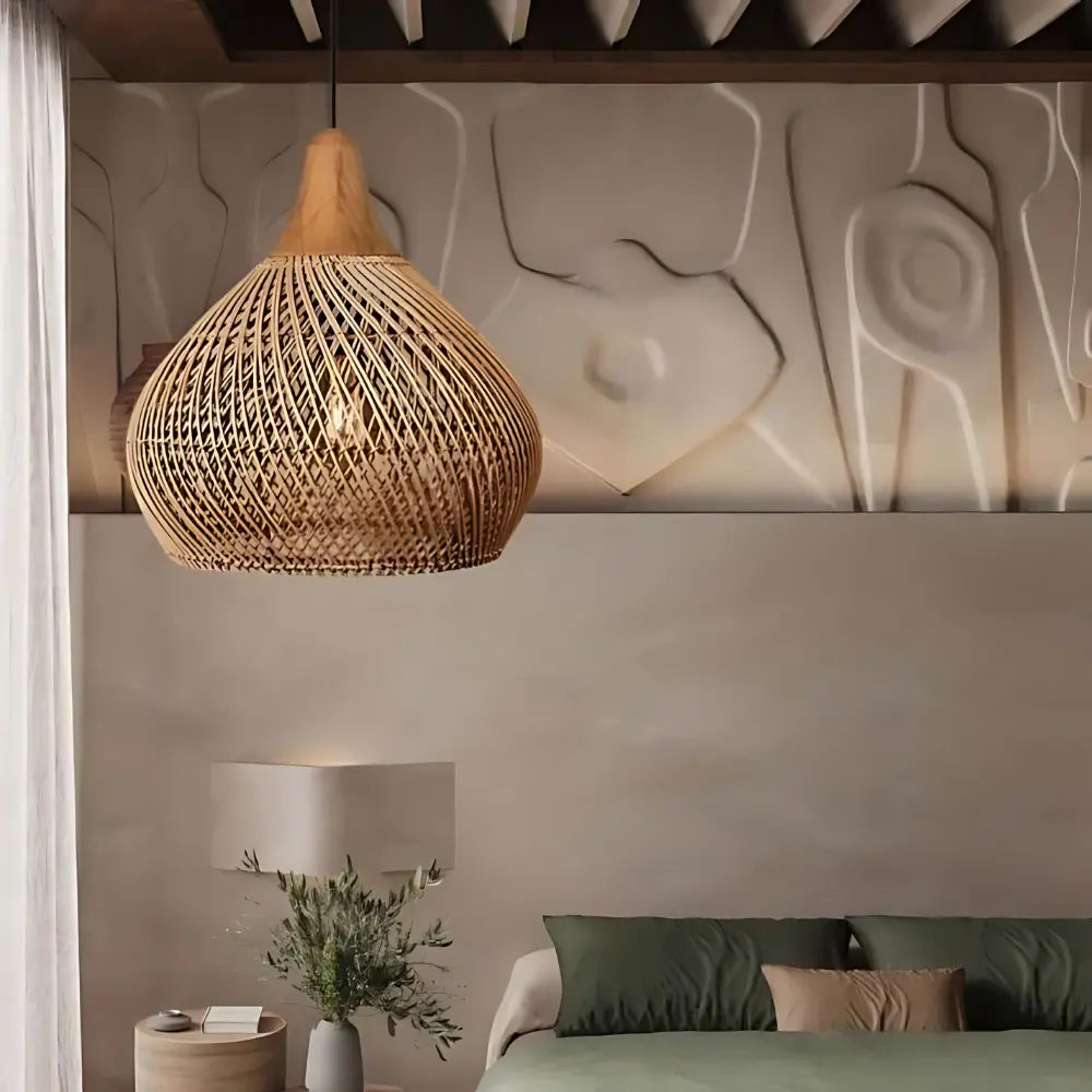 Rattan Pendant Light  Natural Woven Shade Design - Product example