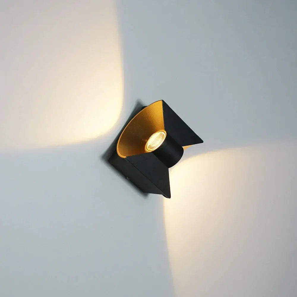 Modern Outdoor Wall Light Black Gold Dual Beam Design - Product detail 6