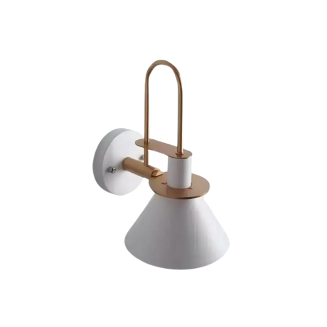 Modern Wall Sconce  White Metal Cone Shade with Gold Accents - Product detail 8