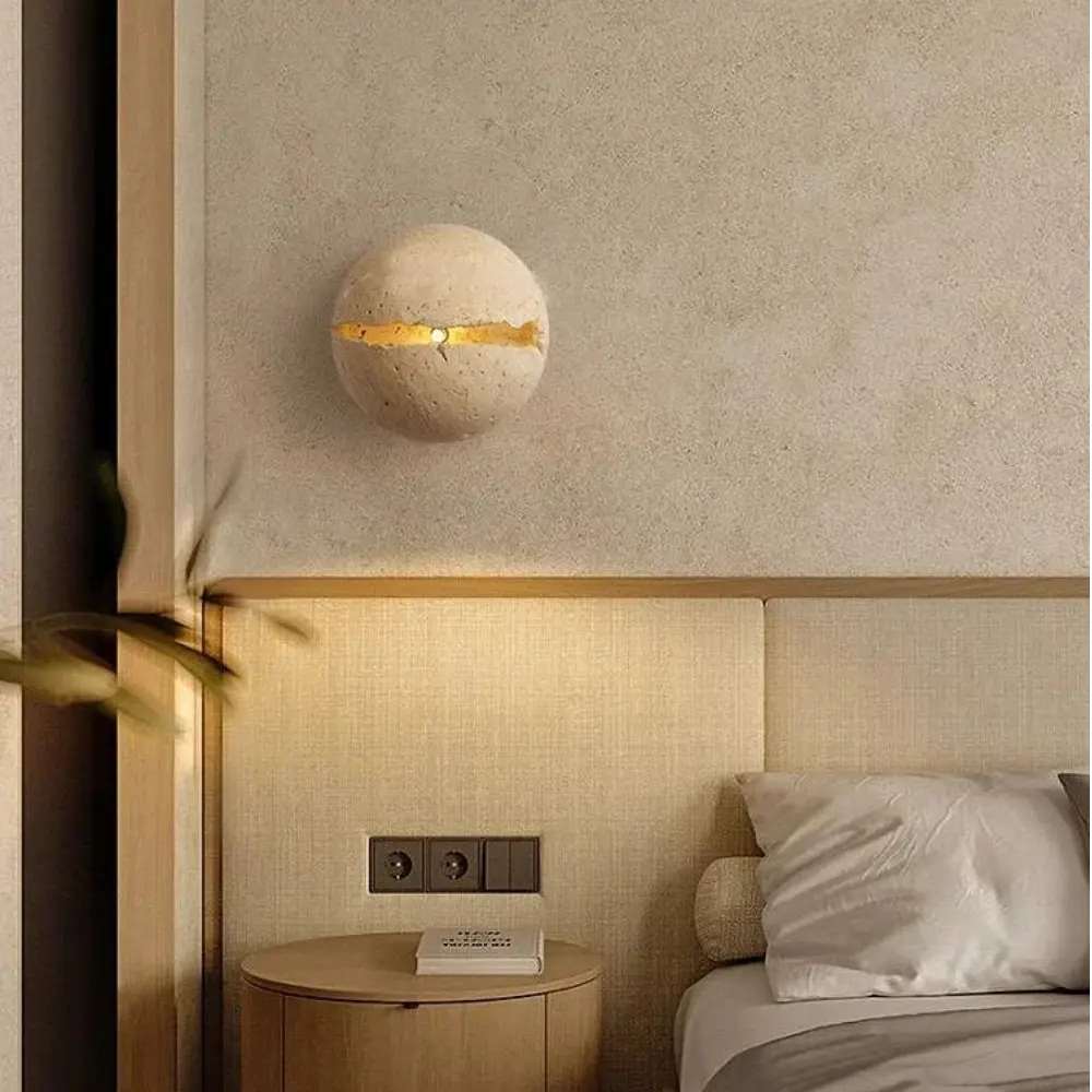 Modern Wall Sconce  Concrete Globe with LED Light Strip - Product detail 6