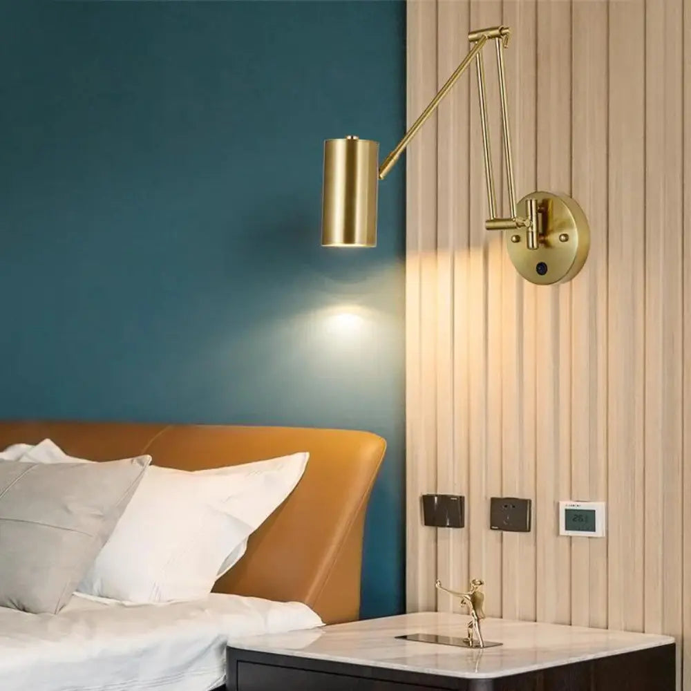 Modern Wall Lamp Brass Swing Arm Design - Product detail 6