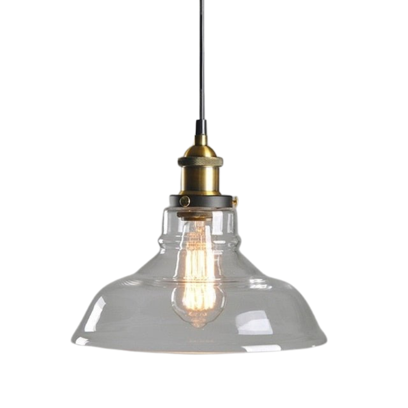 Industrial Glass Pendant Light Smoke Grey Vintage Shade - Product detail 13