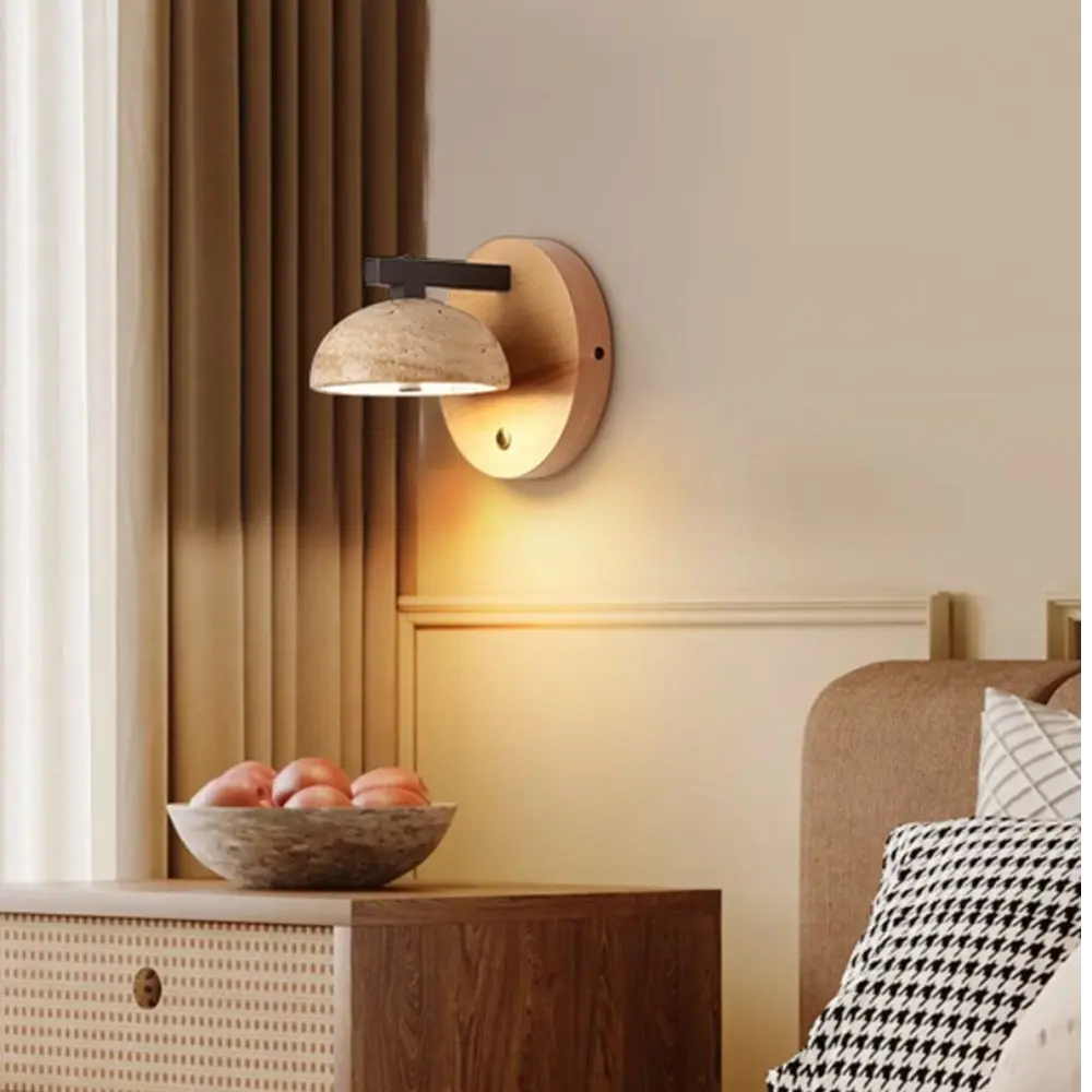 Modern Wall Sconce Concrete Dome Metal Base - Product example