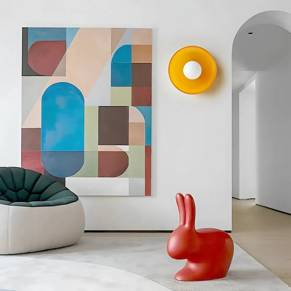 Modern Disc Wall Light Yellow Interior Accent Lamp - Product detail 9