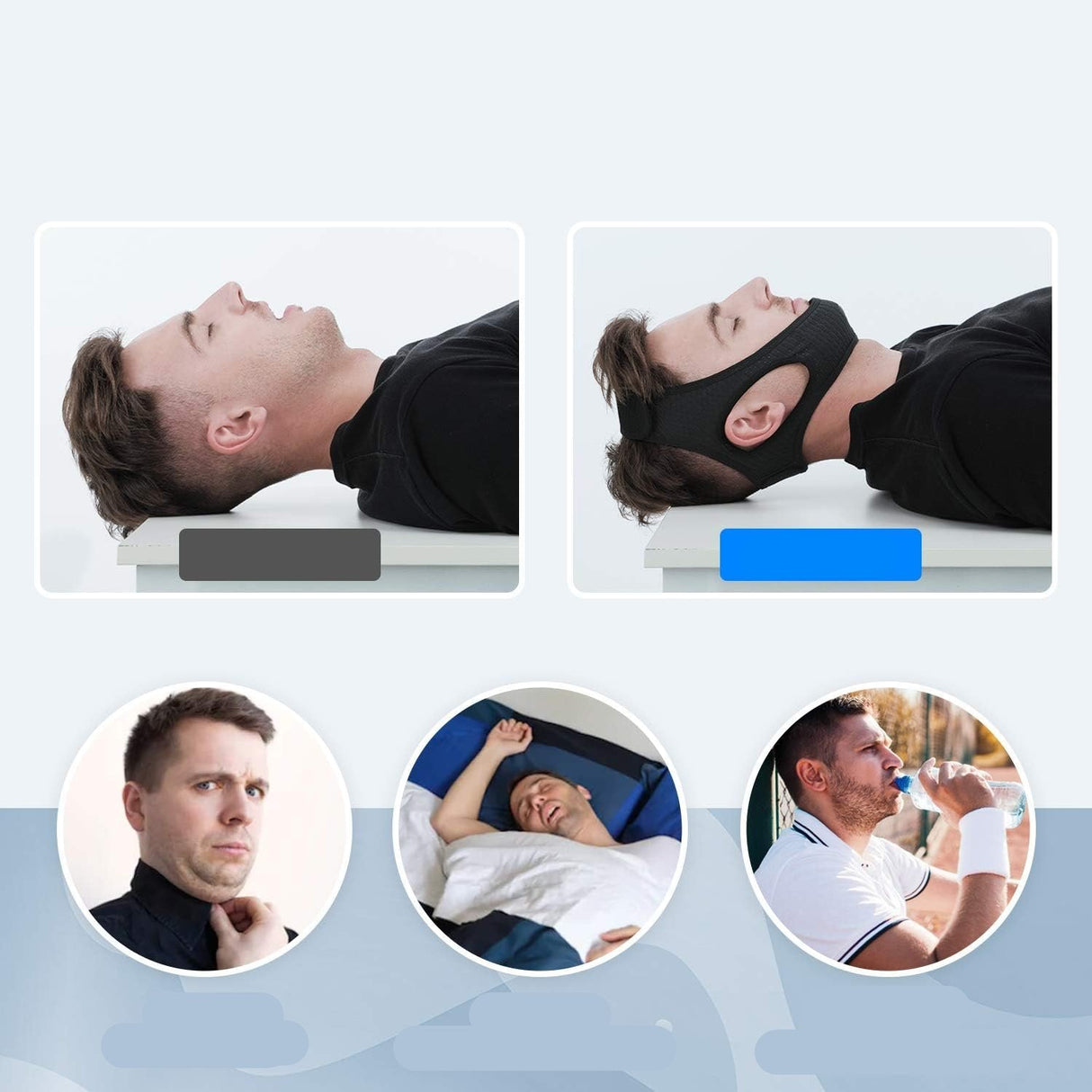Anti Snoring Chin Strap  Adjustable Sleep Support Band - Product example