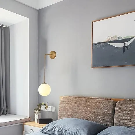 Scandinavian Globe Wall Light Brass Finish with Adjustable Arm - Product detail 8