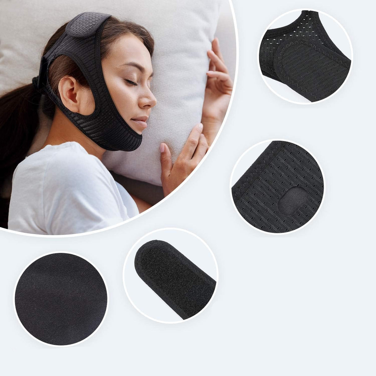 Anti Snoring Chin Strap  Adjustable Sleep Support Band - Product detail 4
