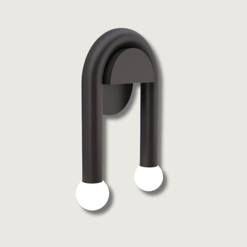 Modern U-Shaped Wall Lamp  Dual Globe LED Design - Product showcase